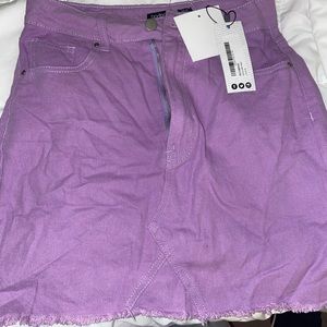 lilac mini denim mini skirt